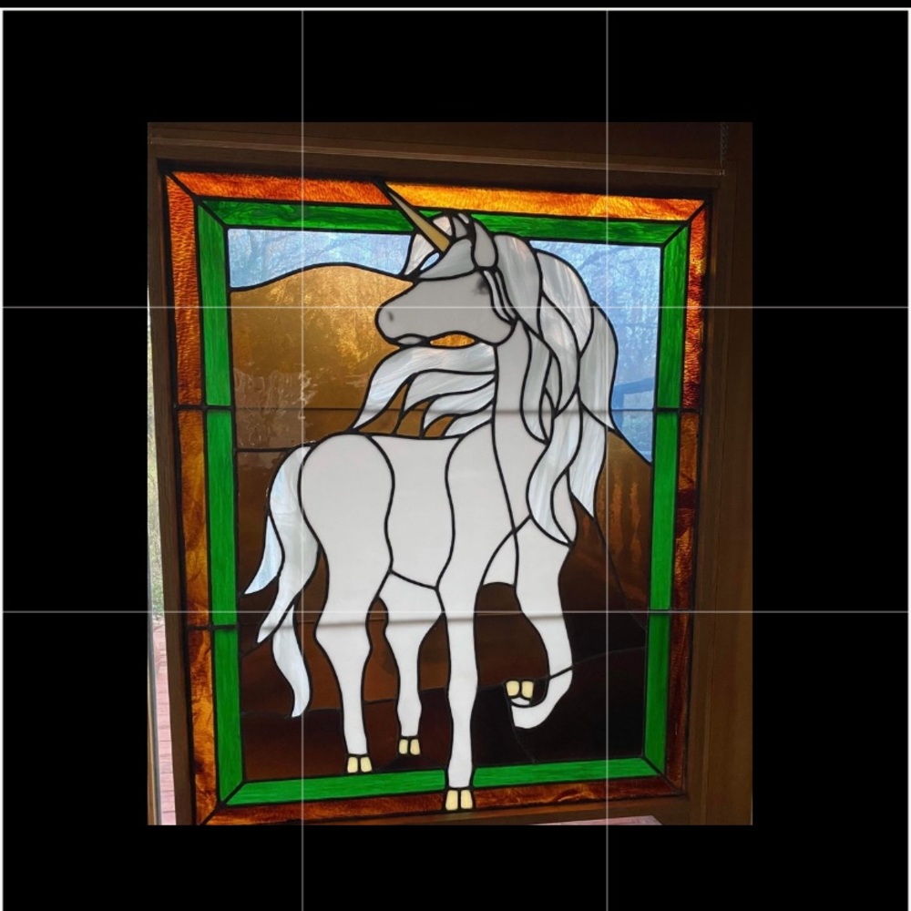 Unicorn stained glass